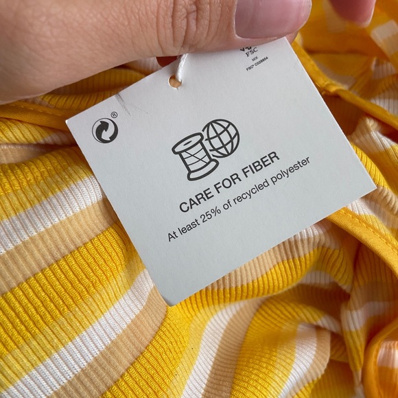 NWT Zara Sleeveless Ribbed Knit Striped Dress Yellow Size Small - Picture 6 of 8